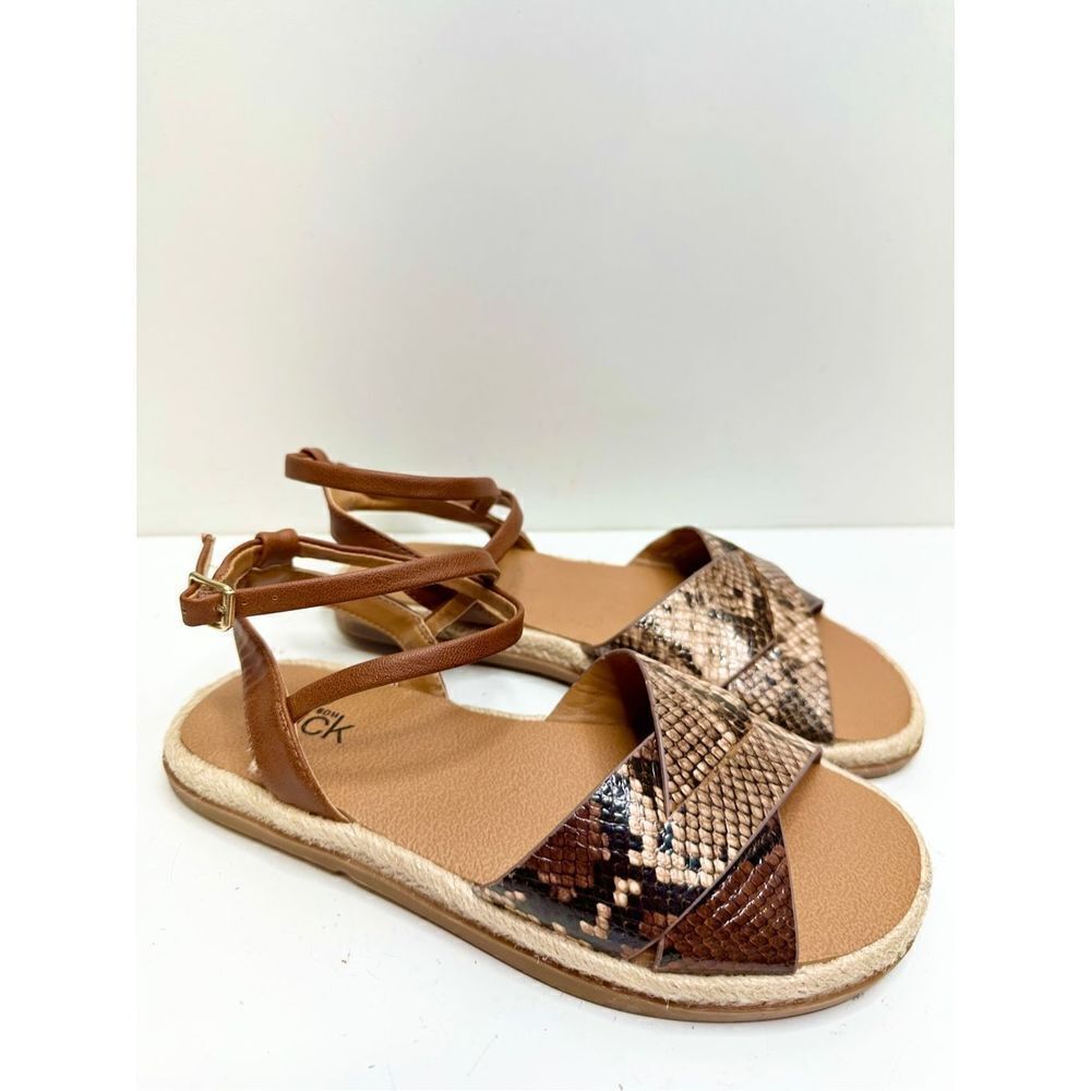 Nordstrom Rack Sandals Womens Size‎ 4 Snakeskin Faux Leather Espadrilles